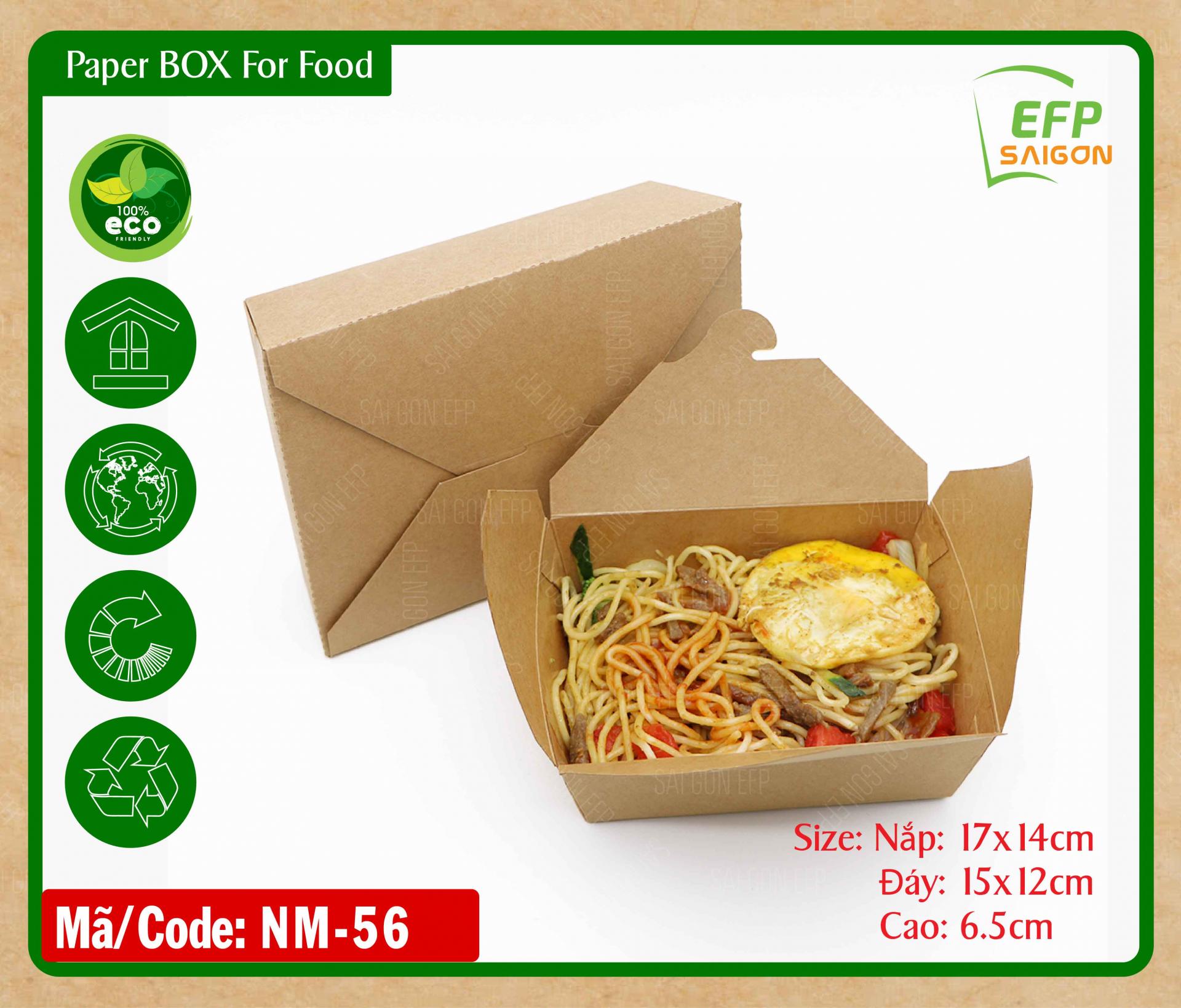 Hộp giấy kraft đựng cơm văn phòng